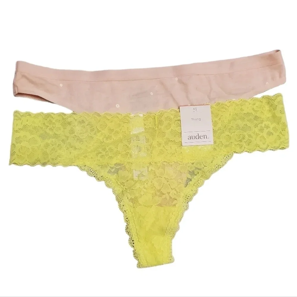 Auden Women's 2 PC Thongs Panties XS